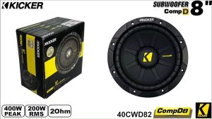 ซับวูฟเฟอร์ KICKER รุ่น CWD82 ลำโพงวอยส์คู่ 2 โอม ซับComps ติดรถยนต์ 2021 คิกเกอร์จากอเมริกา ของแท้ มีประกัน กำลังขับ 400 Watts Max