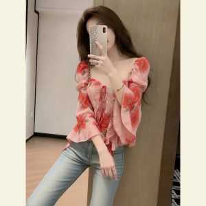 SHANGSHA | Summer Elegant High-Quality Unique Holiday Print Shirt