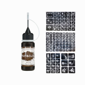 Long-Lasting Temporary Tattoo Inks with 3 Tattoo stickers KitFreehand Painting Gel for Makeup Trend Party Tattoos for Face Body