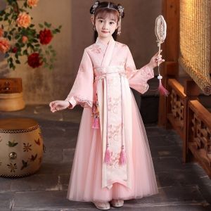 Pink Hanfu Dance Performance Clothes for Girls 6 Years Old Traditional Chinese Costume Ancient Festive Outfit Spring Festival
