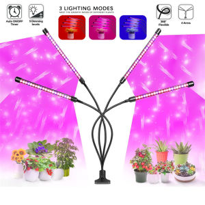 USB LED Plant Grow Light for Indoor Garden with 10 Dimmable Levels Full Spectrum Hydroponic Greenhouse Grow Light with Timer Set