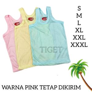 6 / 4 PCS Kaos Dalam Singlet bayi anak Balita PAUD TK SD perempuan Cewek Cowok berwarna polos S M L XL XXL XXXL termurah Berkualitas