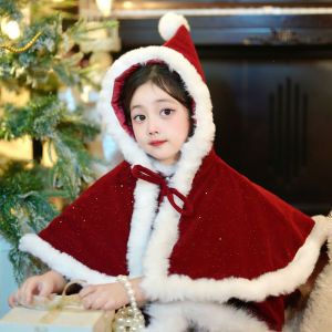 Red Princess Dress Childrens Christmas New Years Outfit Girls Ceremony Skirt Chinese Style Travel Autumn Winter Kids Clothing