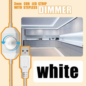3mm Thin COB LED Strip Light with Dimmer 5V USB LED Strip Light 1m/2m/3m/5m COB LED Light for Bedroom Kitchen Living Room