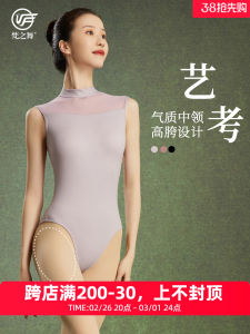 Fanzhi Dance Ballet Practice Clothes Dance Student Art Exam High School Shapewear One-Piece Basic Training Gym Outfit Adult Stand Collar
