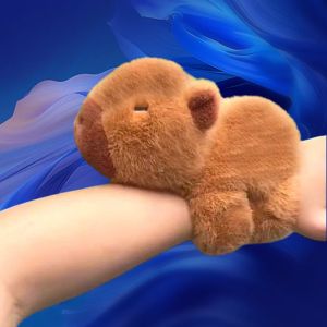 New Lovely Kawaii Capybara Animal Slap Snap Wrap Wristband Bracelet Capybara Plush Hand Ring Wristband Kid Toys Birthday Present