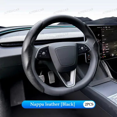 For Tesla Model Y L 3 Y Highland Juniper 2025 2026 Suede Car Steering Wheel Cover DIY Carbon Fiber Texture Sport Steering Wheel