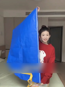 【พร้อมส่ง】350L กระเป๋าเก็บของ กระสอบเก็บผ้านวมพับได้ ถุงเก็บผ้าห่มมีซิปคู่ กันน้ำและกันฝุ่น ผ้าหนา