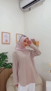 Atasan Maxiline Premium model kancing Lengan Panjang Model Bawah Oval Termurah