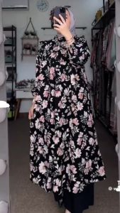 DEALOVA Setelan Baju Long Tunik Wanita Terbaru Viral Mewah Busana Muslim Atasan dan Bawahan modern Simple Elegan Hijab