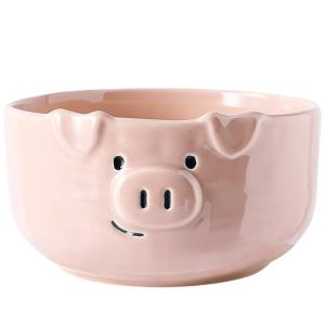 ชุดจานและชามสุกิ้งลายการ์ตูนน่ารัก ชุดจานเซรามิกสไตล์ญี่ปุ่นสร้างสรรค์ ชามข้าวหมู ชุดอาหารเช้าสำหรับคนเดียว