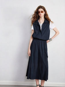 Toyouth | Bộ Áo Không Tay Ngắn và Chân Váy Vintage Đồ Công Sở Phụ Nữ Mùa Hè