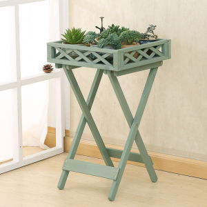 European-Style Anti-Corrosion Solid Wood Storage Jardiniere Bedroom Outdoor Balcony Bay Window Space-Saving Succulent Green Radish Decoration