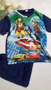 Đồ bộ bé trai chất thun lạnh in 3D Captain 34kg đến 36kg BT13