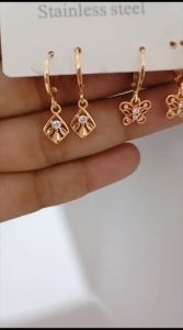 PERHIASAN WANITA ANTING SIMPLE TITANIUM MOTIF KUPU-KUPU CANTIK TERBARU GOLD ANTI LUNTUR