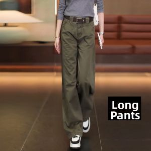 MEITESIJIAONU | Relaxed Fit Olive Green Work Pants Casual Lazy Comfort