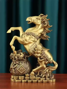 Feng Shui Horse Statue Sculpture Home Office Decoration Ornaments for Wealth and Success