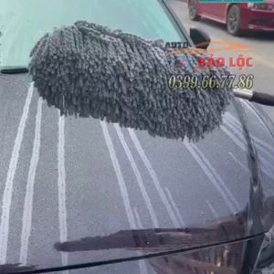 Chổi nano sợi dầu lau rửa xe ô tô chuyên dụng - cán kéo dài đầu dẹp