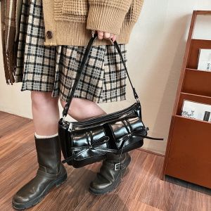 Retro French Bread Bag Womens Handbag 2024 New Fashion Korean Version Versatile Single Shoulder Slant Cross Body Bag Underarm Bag for Women