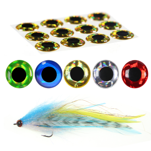 200pcs 3D Holographic Fish Eyes Saltwater Streamer Flies Tying Material Jigs Craft Dolls Eyes Fishing Jig Lure Bait Making