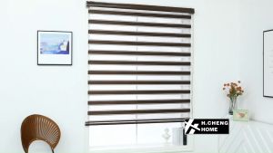 MILVIDAS Korean-Style Thickened Waterproof Roller Blinds Office Sun-Blocking Curtains Double-Layer Venetian Blinds Sun-Protective Zebra Shades Pull-String Fashion Sheer Curtains【COD】
