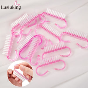 1/5/10/20PCS Acrylic Nail Brush Random Color Nail Art Manicure Soft Remove Dust Plastic Cleaning Nail Brushes Horn Grip Reusable