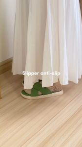 Dreamtale Selipar Wanita Women Slippers Solid Colour Cross Strap Casual Slippers Women Sandals WSO115