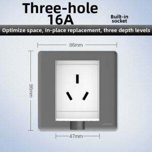 OPPLE | Dark Installation 86 Type Power Switch 1 On 5 Multi-hole Switch