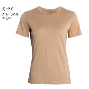 Quick Dry Merino Wool Womens Outdoor Short Sleeve T-Shirt Summer Sport Hiking Mountain Climbing Breathable Sweat Absorbent Lightweight round Neck Top