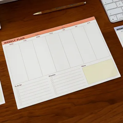 Simple Tearable Monthly Planner Notebook Work Study Weekly Schedule Calendar Plan Book Basic Packaging Less than 100 Pages