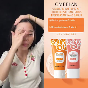 GMEELAN Gluta Whitening Lazy  Day Cream Set Pemutih Skincare +GMEELAN Orange Exfoliating Gel Face Eksfoliasi