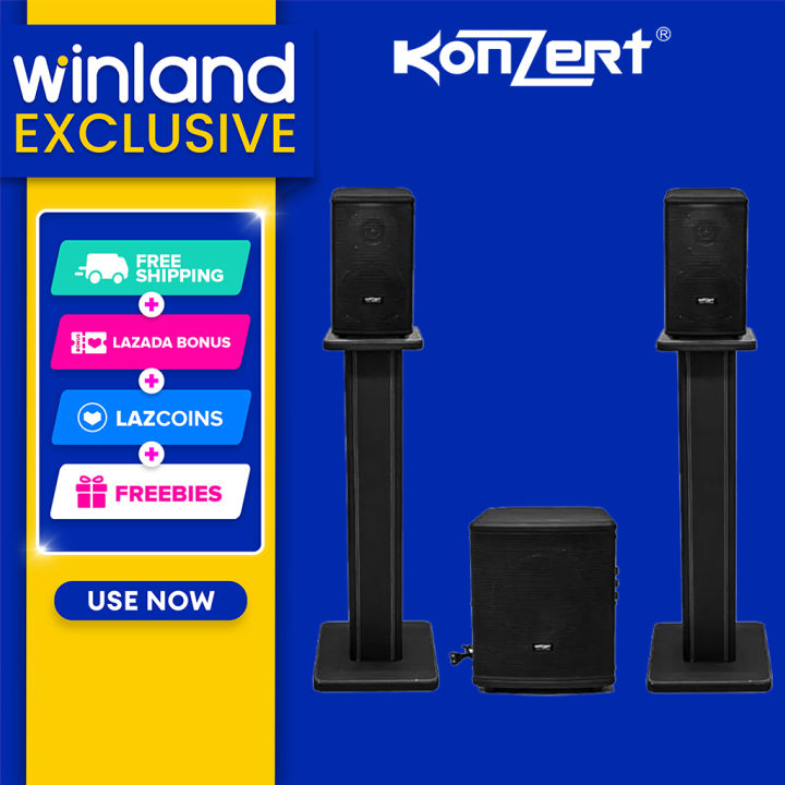Konzert by Winland Active HiFi Speaker System-Coaxial, Optical Input  Bluetooth-5500W PMPO HTZ-201 Lazada PH