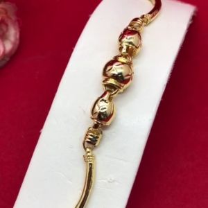 สร้อยข้อมือทองโค้งคั่นตุ้ม ความยาว 7 นิ้ว ใส่ในชีวิตประจำวันได้ งานสวย ชุบทอง ข้อมือแฟชั่น รูปถ่ายจากสินค้าจริง