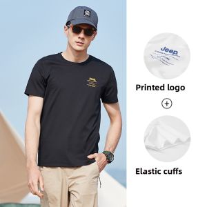 Jeep | Jeep Mens Round Neck Short Sleeve T-Shirt Outdoor Casual Breathable Elastic Spring Summer City Outdoor Official Authentic Top