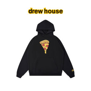 Pizza Pattern Hoodie Cotton Fleece Black
