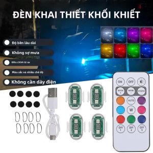 Đèn LED RGB Nhấp Nháy Không Dây Xe Máy Máy Bay Máy Bay Trực Thăng Đèn Cảnh Báo Nhiều Màu ABS Phụ Kiện Xe Hơi