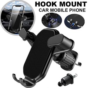 Gravity Car Phone Holder Air Vent Hook 360° Rotation Anti Shake Universal Mount Support for iPhone 15 16 Pro Max Samsung Xiaomi
