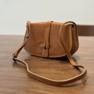 BeeGreen Women Genuine Leather Shoulder Bag Retro Flap Open Messenger Bag High Quality Travel Sling Bag