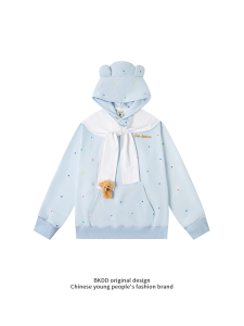 เสื้อสเวตเตอร์มีฮู้ดลายจุดแขนยาวผ้าฝ้ายผสมคอตตอนและไนลอนสำหรับผู้ชายและผู้หญิงพร้อมหมวกผ้าขนแกะและหมีอ่อนนุ่มและสวมใส่ได้ตลอดทั้งปี