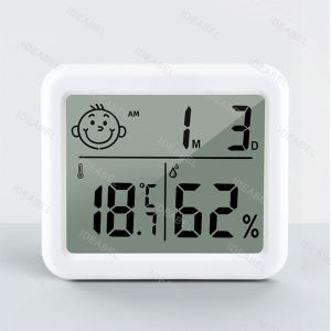 Thermohygrometer Ultra-thin Simple Smart Home Electronic Digital Thermometer Hygrometer LCD Digital Wall Clock