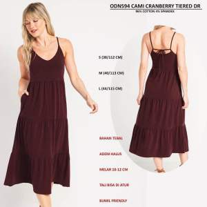 Dress Midi Wanita Murah Tanpa Lengan 594 Cami Tiered Dr 6 Warna