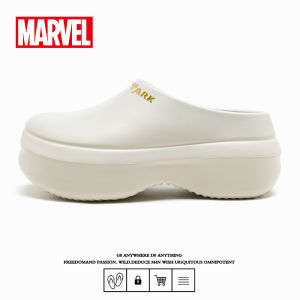 Marvel Mens Chef Shoes Waterproof Anti-Slip Boost Height Thick Bottom Wear-Resistant Half Slippers Youth Trend Solid Color