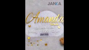 JANKA Hospital Board Baby Newborn Acrylic Announcement Biodata Papan Nama Bayi Model Awan Name Letter Board Dekorasi Foto Pajangan Sign Board Baby Kado Lahiran