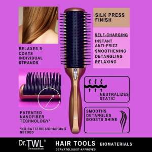 Dr.TWL Gentle Hair Detangling Multi-Functional Quick Dry Bamboo Paddle Brush Comb - Detangle Hair Brush Blow Dry