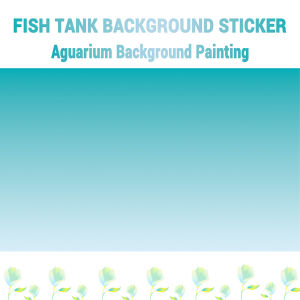 Blue and White Gradient Fish Tank Background Painting Aquarium Background Sticker HD Front Self-Adhesive Landscape Ornament