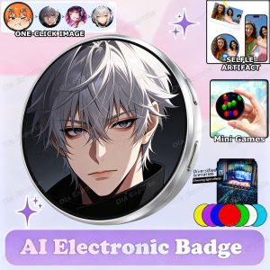Electronic Display Badge Bar Bluetooth Smart Cyber Badge 1.50 Inch Hd Touch Screen Images Gifs Text Short Videos Display BW01