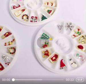 อะไหล่ คริสต์มาสติดเล็บ เนื้ออัลลอยด์ เคลือบอย่างดี