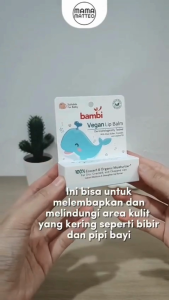 BAMBI Vegan Lip Balm 48gr / Pelembab Bibir Bayi Anak Vegan Friendly BAMBI BANDUNG