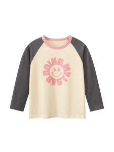 Spring Autumn Long Sleeve Base Shirt for Baby Boys Girls Childrens Cotton T-Shirt round Neck Cartoon Print Normal Fit Kids Clothes