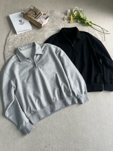 Xanvas Polo Sweatshirt Half Zipper Miu Series 450g Liquid Ammonia Air Cotton Hooded Turn-down Collar Spring Youth Casual Wear